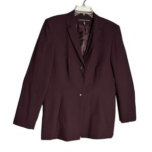 Josephine Chaus women long sleeve plus size burgundy blazer size 16